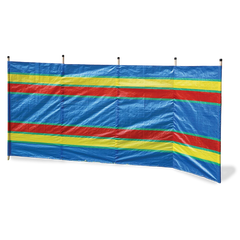 5 Pole Multicoloured Polythene Windbreak