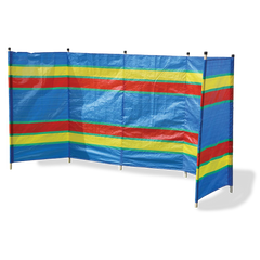 6 Pole Multicoloured Polythene Windbreak
