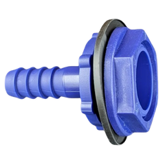 DLS 10mm Straight Connector (3/4″ B.S.P) Blue c/w Nut and Washer