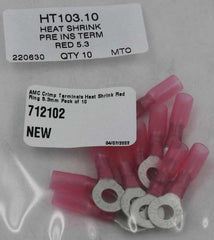 AMC Red Heat Shrink Ring Terminal (5.3mm ID / 10 Pack) - HT103.10