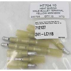 AMC Yellow Heat Shrink Male Bullet Terminal (5.0mm / 10 Pack) - HT704.10