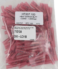 AMC Red Heat Shrink Straight Connector Terminal (100 Pack) - HT207.100
