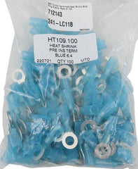 AMC Blue Heat Shrink Ring Terminal (6.4mm ID / 100 Pack) - HT109.100