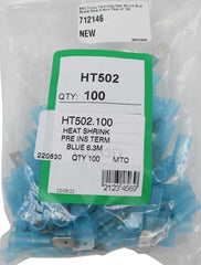 AMC Blue Heat Shrink Male Spade Terminal (6.3mm x 0.8mm / 100 Pack) - HT502.100