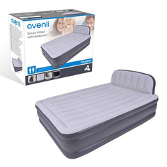 Queen Size Deluxe Airbed with Headboard and Built in Pump