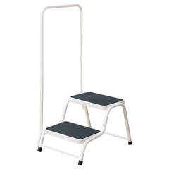 Quest White Double Step With Handrail - Motorhome / Caravan