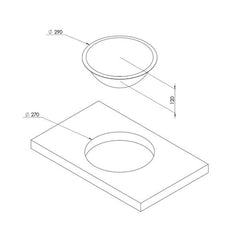 Round Sink 290 x 120mm - Motorhome