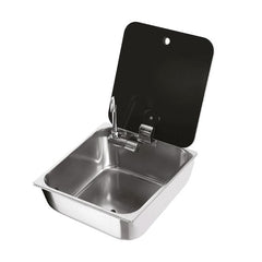 CAN Sink with Glass Lid and Tap 350 x 320mm - Motorhome