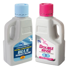 Elsan Formaldehyde Free Double Concentrated Blue & Double Rinse 1L Twin Pack