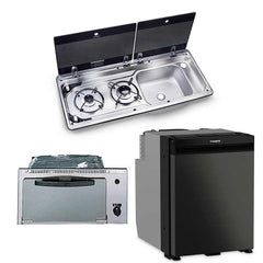 Dometic NRX50 Fridge, Smev 555 Grill and 9722 Hob/Sink (Sink on Right) - 32792/32815/NRX50