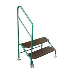 Free-Standing 2 Tread Caravan Steps Green - 2 TREAD STEP GREEN