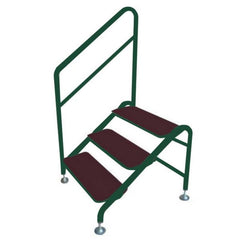 Free-Standing 3 Tread Step Green - 3 TREAD STEP GREEN