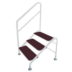Free-Standing 3 Tread Step Galvanised In White