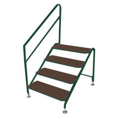 AG Free-Standing 4 Tread Step Green - 4 TREAD DELUXE G F/S