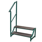 Free-Standing 2 Tread Caravan Steps Green - 2 TREAD STEP GREEN
