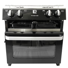 Voyager 4500 2 Burner Hob Oven with Ignition Black - VP4506BLACK