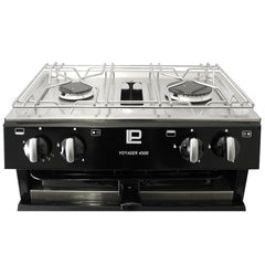 Voyager 4500 2 Burner Hob Oven with Ignition Black - VP4506BLACK