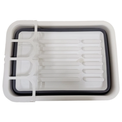 Collapsible-wares Dish Rack with Cutlery Holder & Sink Drainer