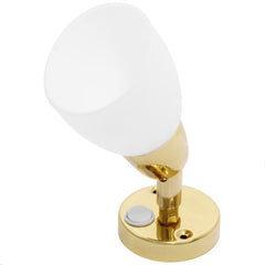 AAA LED Adjustable Reading Light Frost Shade Brass 10-30V - 00926-BLD