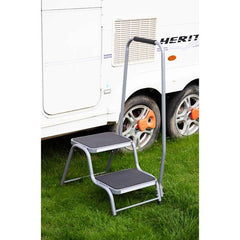 Maypole Double Steel Caravan Step with Handrail - MP5386