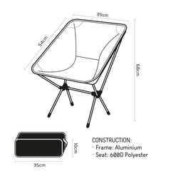 Oxford Camping Chair Black - OX759