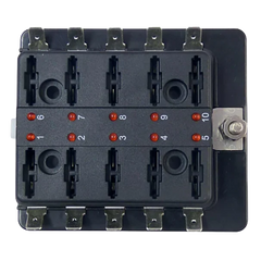 10 Fuse Fusebox with RED Light - Motorhome