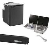 Fiamma F45S Awning, Indel B Fridge, Can Hob/RH Sink & Cold Tap Bundle - VAB3-1765RH