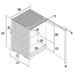 VitriFrigo C39i 39L Grey Fridge 12/24 Air Lock Catch