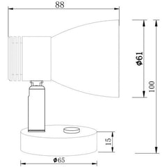 Gold LED Reading Light with Opal Glass (Cool White / Touch Dimmable) - ALOGRLCW