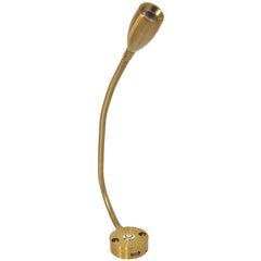 Long Neck Brass LED Reading Light (Cool White / Touch Dimmable / USB) -