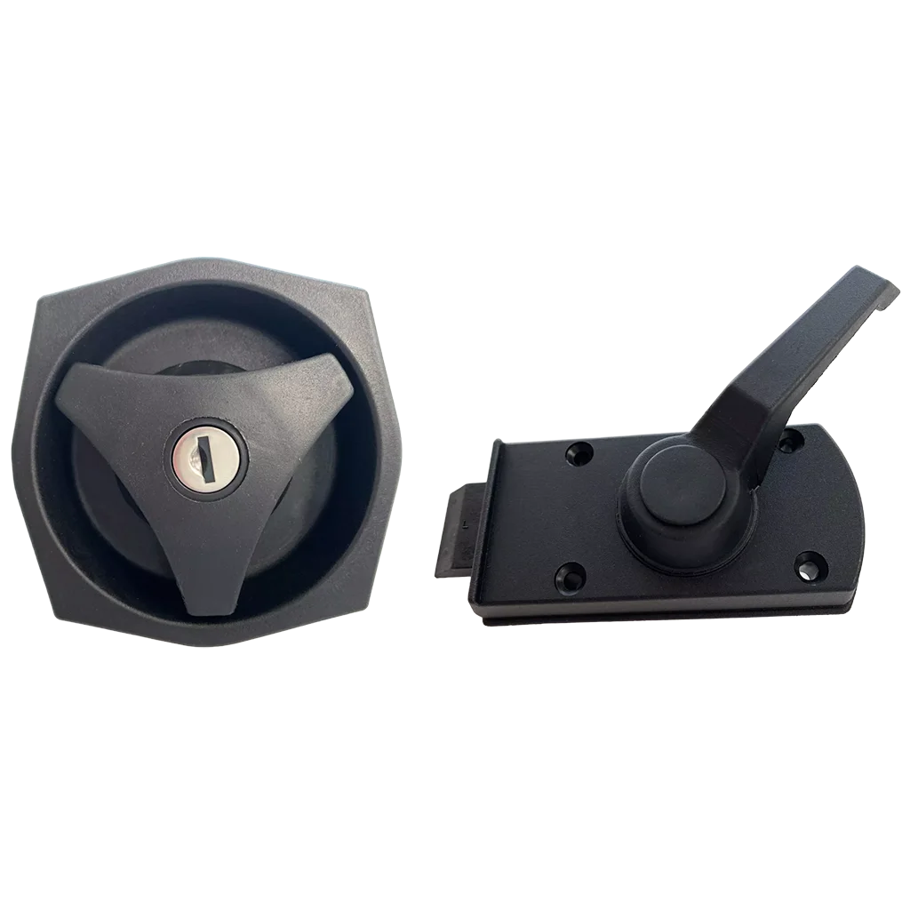Fawo Inner & Outer L/H Door Lock (Black) - Motorhome
