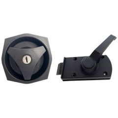 Fawo Inner & Outer L/H Door Lock (Black) - Motorhome