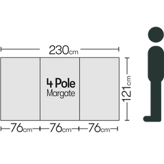 4 Pole Multicoloured Polythene Windbreak