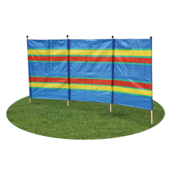 4 Pole Multicoloured Polythene Windbreak