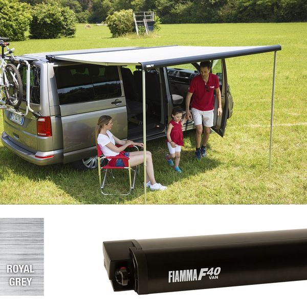 Fiamma F40van 270 Awning Deep Black - Royal Grey Fabric (07503H01R)