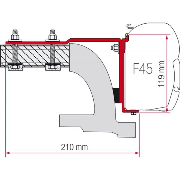 Fiamma Awning Mounting Kit for Mercedes Vito (98655-284)