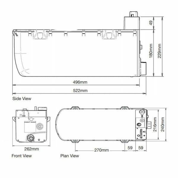 Whale Expanse Underfloor Water Heater Gas and Electric with Flue Kit - SETWL8212A