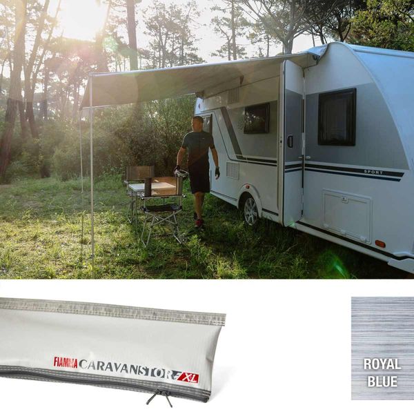 Fiamma Grey CaravanStore EVO 370 Royal Blue Fabric (08830D01Q)