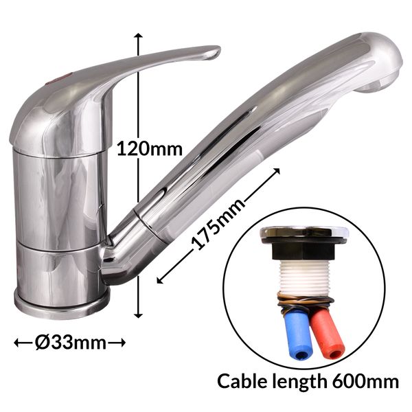 Single Lever Mixer Kama 33mm Tap - 572-802010PSK 33MM
