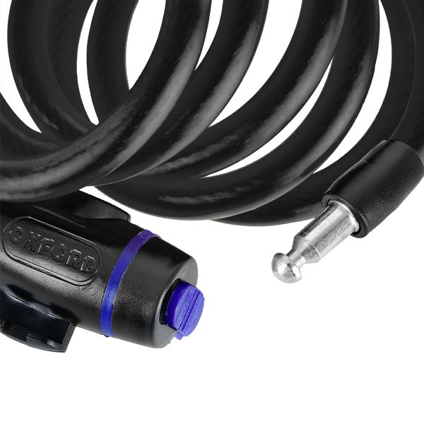 Oxford Self-Coiling Tensile Steel Cable Lock 12mm x 1800mm  - OF246