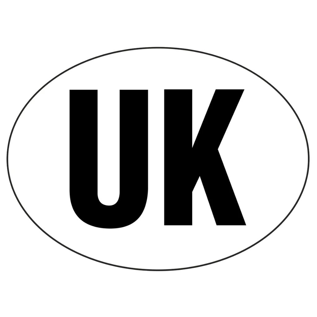 W4 Large Oval UK Sticker - Caravan / Motorhome