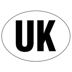 W4 Large Oval UK Sticker - Caravan / Motorhome