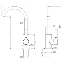 Reich Trend S Mixer Tap R90 with Barbed Nozzles