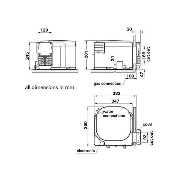 Truma Ultrastore Rapide 10L Gas and Electric Boiler with JG Fittings - 73611.02PK