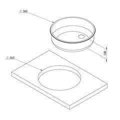 CAN Round Sink 385 x 120mm