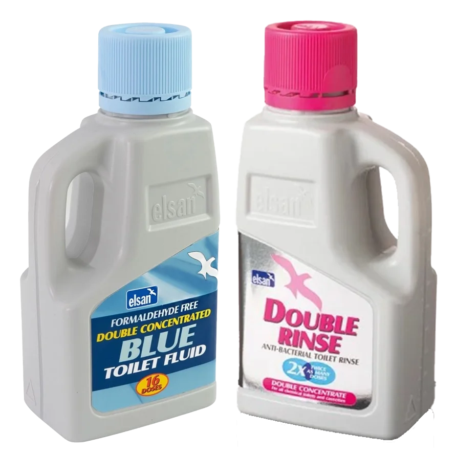 Elsan Formaldehyde Free Double Concentrated Blue & Double Rinse 1L Twin Pack