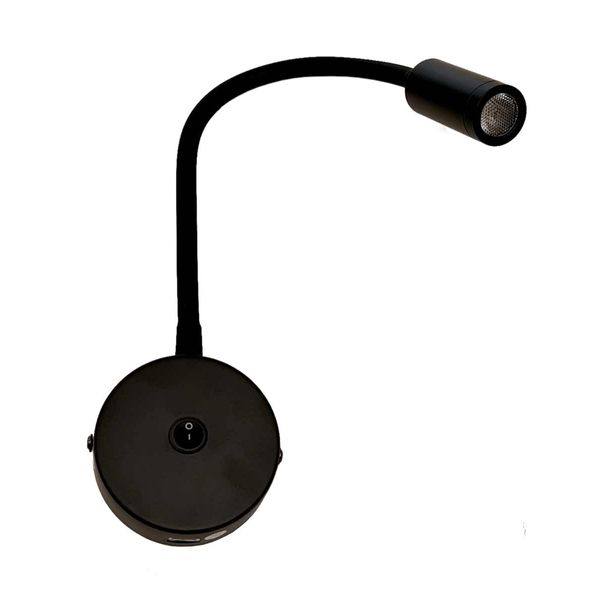 Dometic Black Flexi Spotlight with USB Port (12V / 2W / Warm White / IP20) - 200 FXC1N-U
