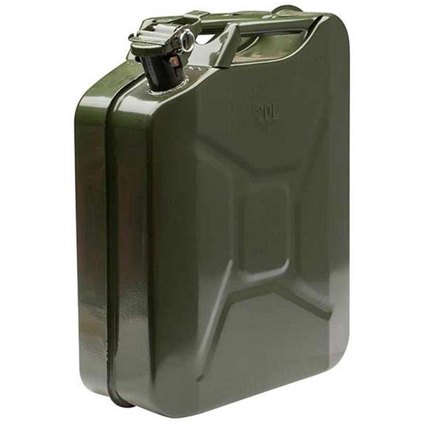 Top Tech Petrol Fuel Can (20 Litres / Green Metal)