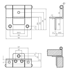 Double Cranked Hinge Brass - HN5503MB DBL CRANCKE