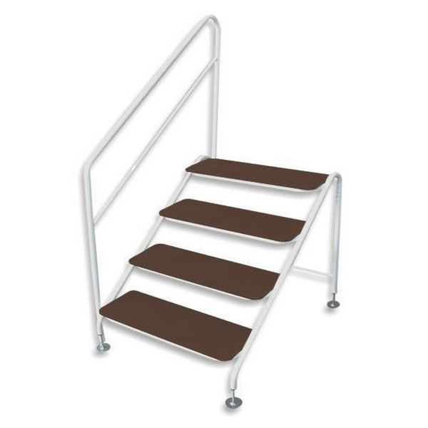 AG Free-Standing 4 Tread Step White - 4 TREAD DELUXE F/S